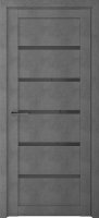 Дверь межкомнатная DORICA Техно-1 700*2000 Эко-шпон Крафт-Бетон темно-серый стекло серое (вена)